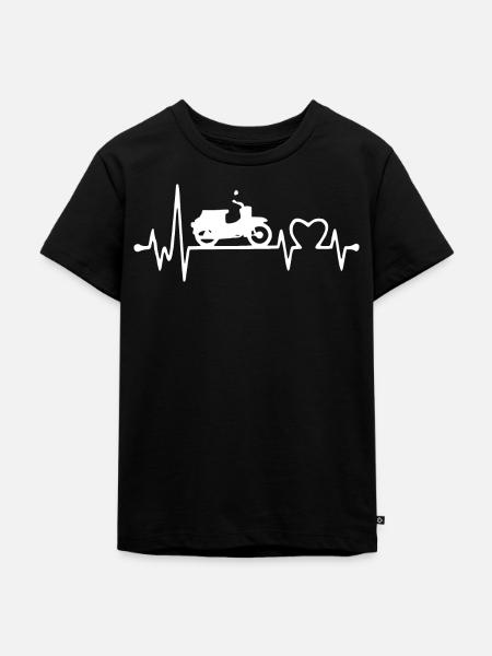 Heartbeat - Simson Schwalbe - EKG - Kinder Premium Bio T-Shirt - Schwarz