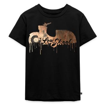 Schwalbe - LowSkool - Simson KR51 - Kupfer - Kinder Premium Bio T-Shirt - Schwarz - Vorne - Mikhail (115cm)