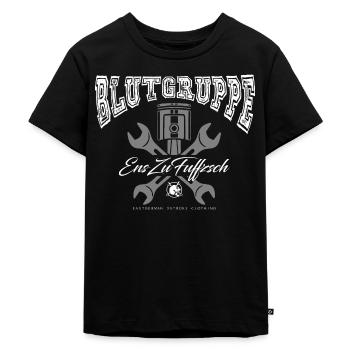 BLUTGRUPPE - EnsZuFuffzsch - 1:50 Ostalgie DDR - Kinder Premium Bio T-Shirt - Schwarz - Vorne - Mikhail (115cm)