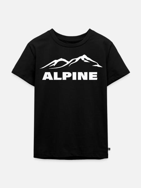 ALPINE - Kinder Premium Bio T-Shirt - Schwarz