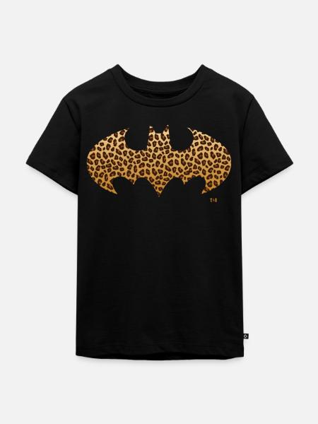 Batman Leoprint Logo - Kinder Premium Bio T-Shirt - Schwarz
