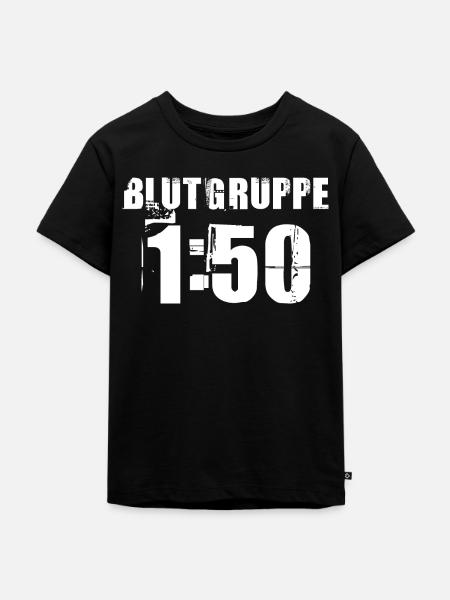 Blutgruppe 1:50 - Zweitakter Oldtimer DDR - Kinder Premium Bio T-Shirt - Schwarz