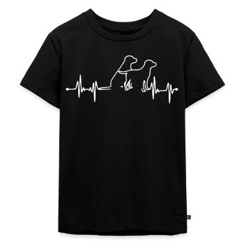Labrador - Herzschlag - Hundeliebe - Kinder Premium Bio T-Shirt - Schwarz - Vorne - Mikhail (115cm)