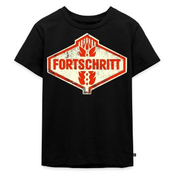 DDR FORTSCHRITT Retro Logo Ostalgie LPG - Kinder Premium Bio T-Shirt - Schwarz - Vorne - Mikhail (115cm)