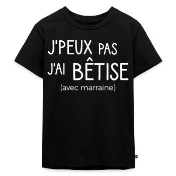 J'peux pas j'ai bêtise (avec marraine) Body Enfant - T-shirt Premium bio Enfant - noir - Devant - Mikhail (115cm)