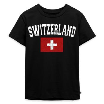 SWITZERLAND - Pavillon suisse - usedlook - T-shirt Premium bio Enfant - noir - Devant - Mikhail (115cm)