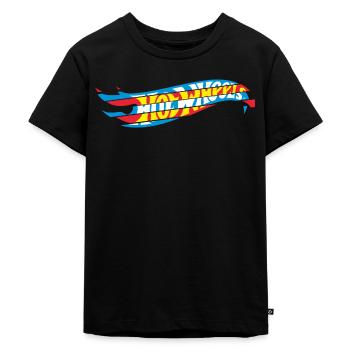 Hot Wheels Rot Blau Logo - Kinder Premium Bio T-Shirt - Schwarz - Vorne - Mikhail (115cm)