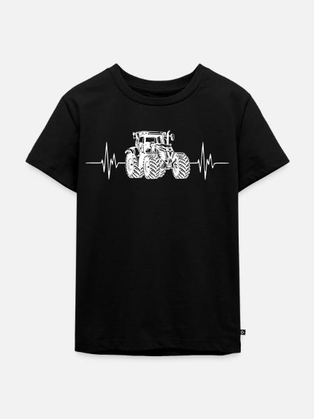 Traktor - Herzschlag - Bauer - Kinder Premium Bio T-Shirt - Schwarz