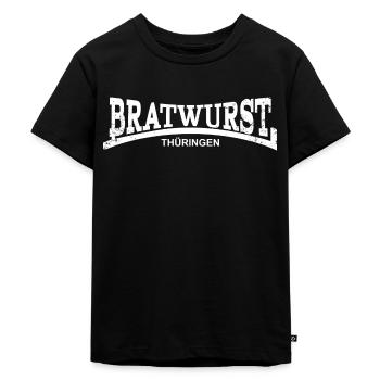 Bratwurst - Thüringen - London Style usedlook - Kinder Premium Bio T-Shirt - Schwarz - Vorne - Mikhail (115cm)