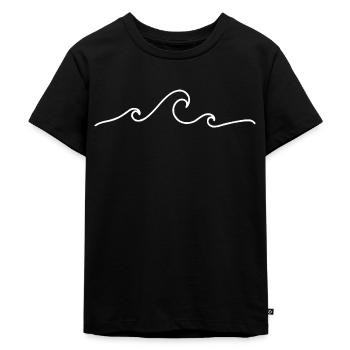 The wave... - Kids Premium Organic T-Shirt - black - Front - Mikhail (115cm)