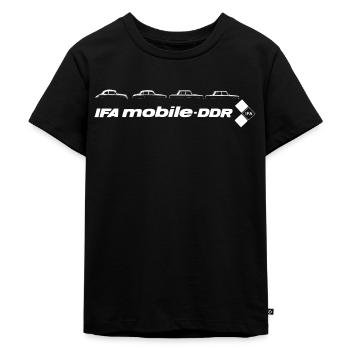 Wartburg - IFA mobile DDR - History - Kinder Premium Bio T-Shirt - Schwarz - Vorne - Mikhail (115cm)