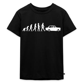 DDR Evolution Trabi, racing cardboard, Ostalgie Ostzone - Kids Premium Organic T-Shirt - black - Front - Mikhail (115cm)
