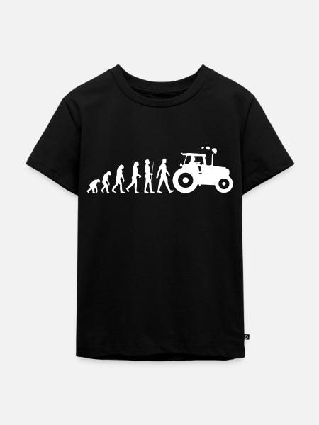 Traktor - Evolution - Trekker - Bauer - Kinder Premium Bio T-Shirt - Schwarz