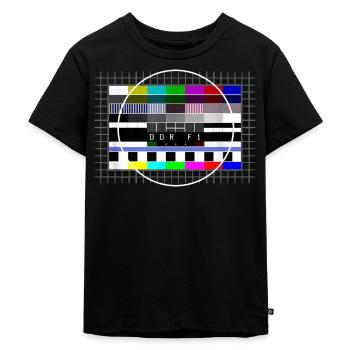 GDR test picture Retro Ostalgie 80s - Kids Premium Organic T-Shirt - black - Front - Mikhail (115cm)