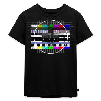 DDR Testbild Color used look - 80er Jahre - Kinder Premium Bio T-Shirt - Schwarz - Vorne - Mikhail (115cm)