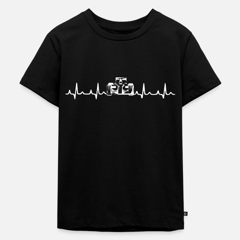 F-1 - Battement de cœur - Course - T-shirt Premium bio Enfant - noir