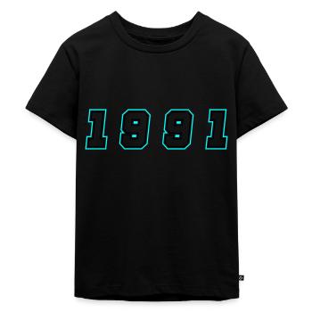 1991 Jahr Zahl - Kinder Premium Bio T-Shirt - Schwarz - Vorne - Mikhail (115cm)