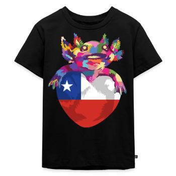 Chile Flagge Südamerika Chilenische Fahne Vintage - Kinder Premium Bio T-Shirt - Schwarz - Vorne - Mikhail (115cm)