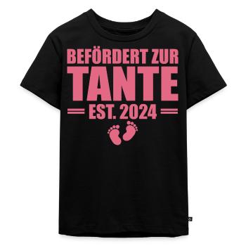 Befördert zur Tante 2024 - Kinder Premium Bio T-Shirt - Schwarz - Vorne - Mikhail (115cm)