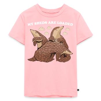 Mes hangars sont chargés pangolin - T-shirt Premium bio Enfant - rose - Devant - AI Model Kid Female (0cm)