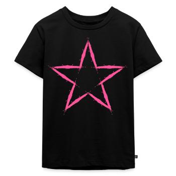 Star Design Icon Pink Pink - Kids Premium Organic T-Shirt - black - Front - Mikhail (115cm)