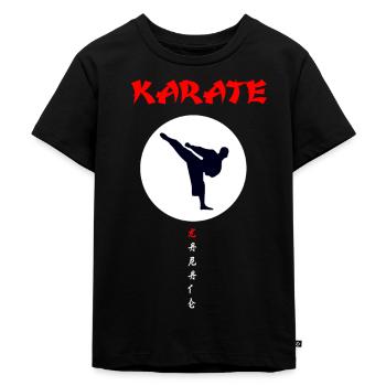 Karate Kampfsport Kampfkunst Japan Dojo - Kinder Premium Bio T-Shirt - Schwarz - Vorne - Mikhail (115cm)