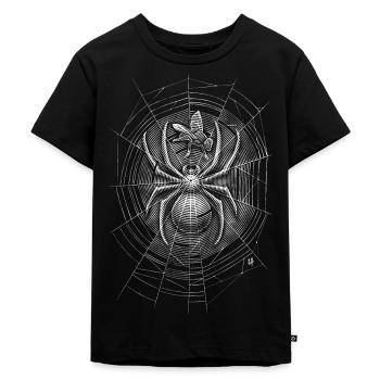 Spider Web - Kinder Premium Bio T-Shirt - Schwarz - Vorne - Mikhail (115cm)