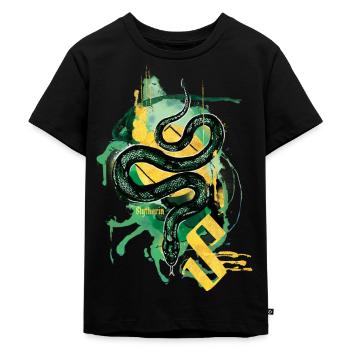 Harry Potter Haus Slytherin Schlange - Kinder Premium Bio T-Shirt - Schwarz - Vorne - Mikhail (115cm)