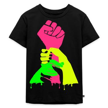 Solidarity - One Struggle - One Fight - Kids Premium Organic T-Shirt - black - Front - Mikhail (115cm)