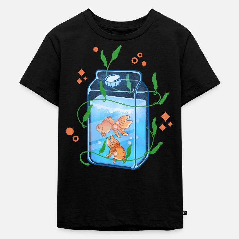 Kawaii Goldfisch - Kinder Premium Bio T-Shirt - Schwarz