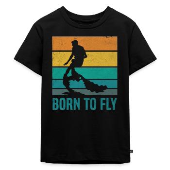 Born To Fly - Sports nautiques fun flyboarder - T-shirt Premium bio Enfant - noir - Devant - Mikhail (115cm)