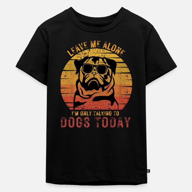 Cooler Mops mit Sonnenbrille - Leave me alone - Kinder Premium Bio T-Shirt - Schwarz