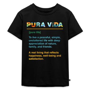 Pura Vida Définition Sagesse Amérique centrale - T-shirt Premium bio Enfant - noir - Devant - Mikhail (115cm)