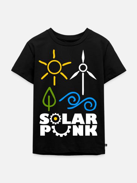 Solarpunk - Kinder Premium Bio T-Shirt - Schwarz