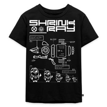 Minions Bauplan Für Schrumpfstrahler - Kinder Premium Bio T-Shirt - Schwarz - Vorne - Mikhail (115cm)