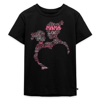 Partnerlook Mutter Tochter Familie Mama Tochter - Kinder Premium Bio T-Shirt - Schwarz - Vorne - Mikhail (115cm)