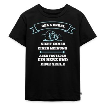 Enkeln Enkelkind Partnerlook Team Opa und Enkel - Kinder Premium Bio T-Shirt - Schwarz - Vorne - Mikhail (115cm)