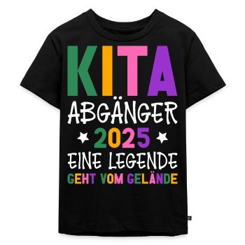 Kita Abgänger 2025 Letzter Tag Im Kindergarten - Kinder Premium Bio T-Shirt - Schwarz - Vorne - Mikhail (115cm)
