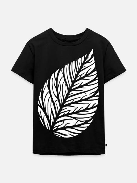 Herbstblatt Struktur - Kinder Premium Bio T-Shirt - Schwarz