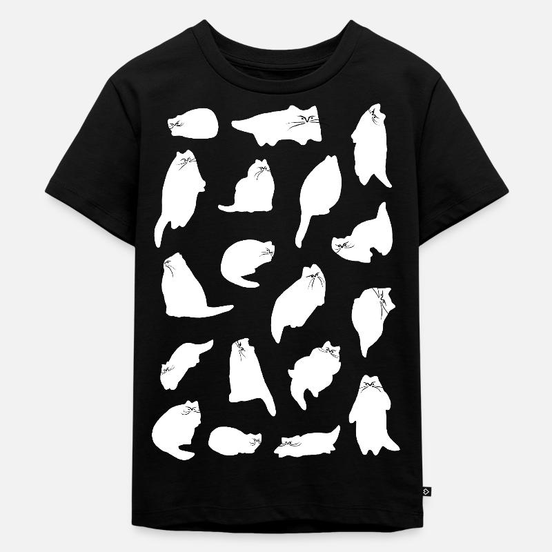 WEISSE KATZE ENERGIE - Kinder Premium Bio T-Shirt - Schwarz