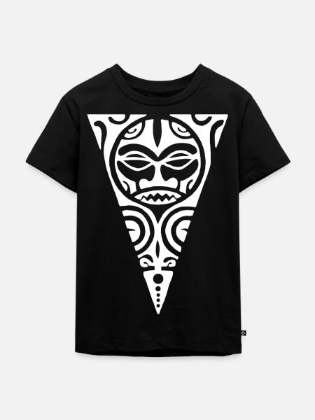 Weißes Stammestotem - Kinder Premium Bio T-Shirt - Schwarz