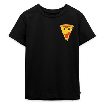 Pizza Lustig Pizzastück Geschenk - Kinder Premium Bio T-Shirt - Schwarz - Vorne - Mikhail (115cm)