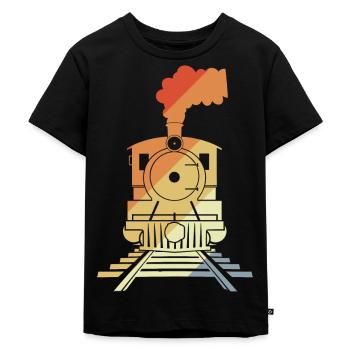Dessin de chemin de fer Style vintage - T-shirt Premium bio Enfant - noir - Devant - Mikhail (115cm)