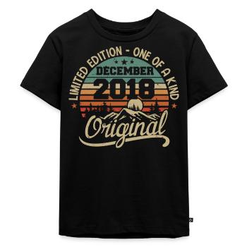 Original 7 Jahre altes Jubiläumsgeschenk, Dezember 2018 - Kinder Premium Bio T-Shirt - Schwarz - Vorne - Mikhail (115cm)