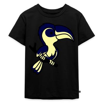 papegoja - Ekologisk premium-T-shirt barn - svart - Fram - Mikhail (115cm)