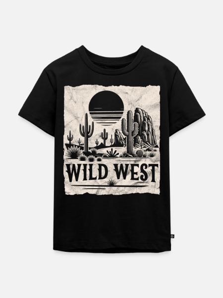 Wilder Westen - Kinder Premium Bio T-Shirt - Schwarz