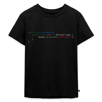 Java Bonjour Monde - T-shirt Premium bio Enfant - noir - Devant - Mikhail (115cm)