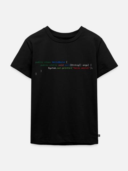 Java Hello World - Kinder Premium Bio T-Shirt - Schwarz
