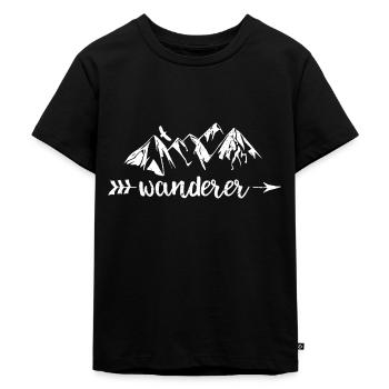 Wanderer - Wandern - Kinder Premium Bio T-Shirt - Schwarz - Vorne - Mikhail (115cm)