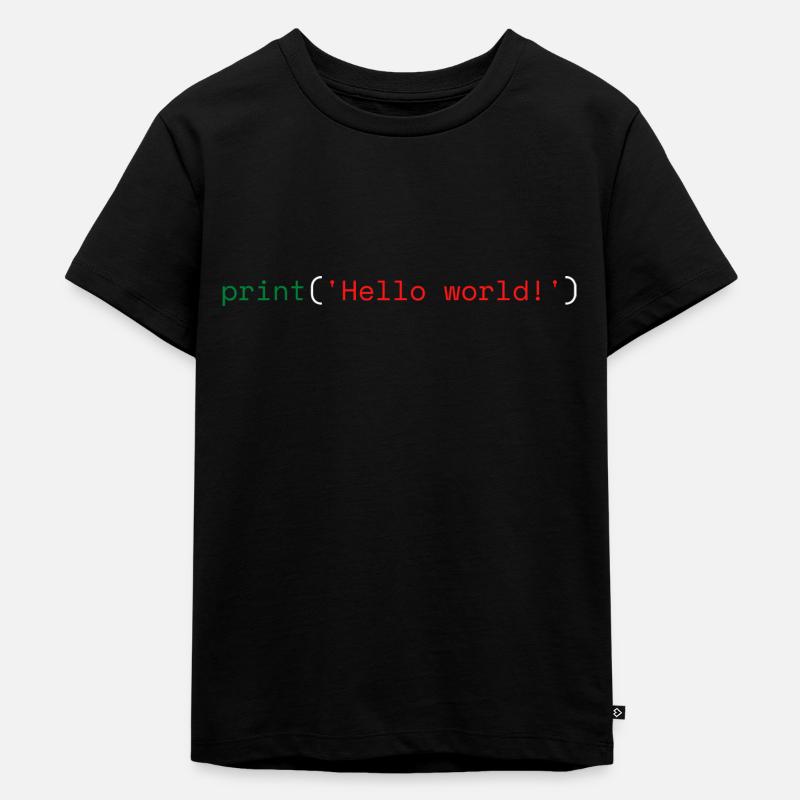 Python Hello World - Kids Premium Organic T-Shirt - black
